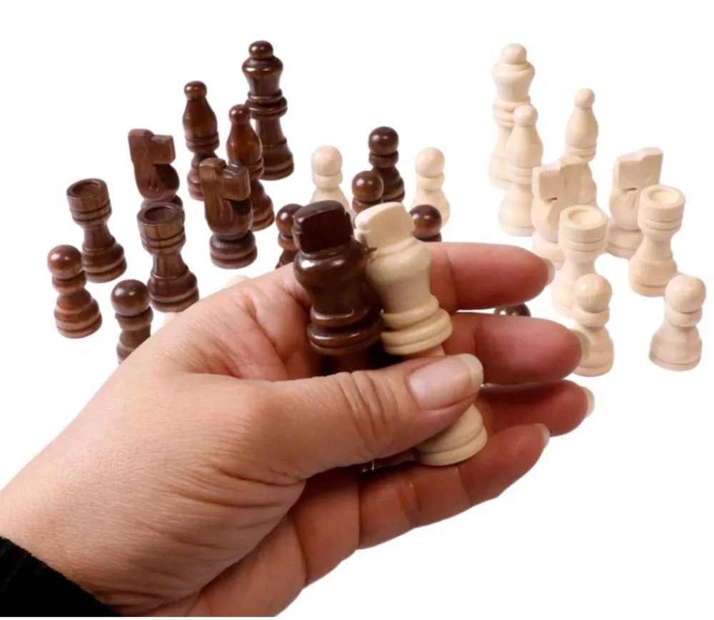 Tout Pour le Jeu Pièces d'échecs en bois taille 2 (32 pièces sans plateau)