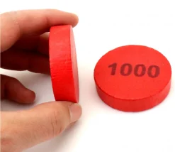 Tout Pour le Jeu Pion 1000 - Palet bois 5 cm rouge 52 x 13 mm à l'unité
