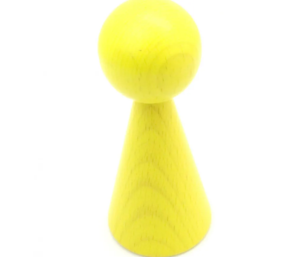 Tout Pour le Jeu Pion bois XXL 10 cm JAUNE pour jeu. Grand pion 100 mm diam 43 mm
