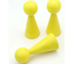 Tout Pour le Jeu Pion bois XXL 10 cm JAUNE pour jeu. Grand pion 100 mm diam 43 mm