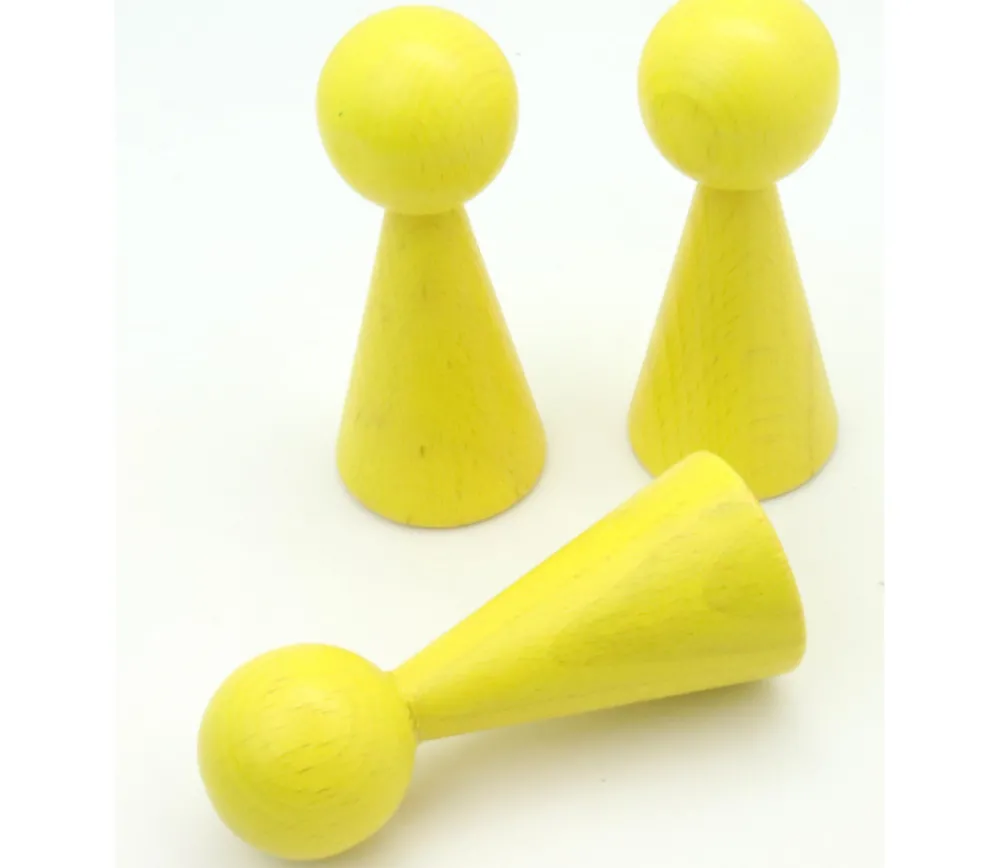 Tout Pour le Jeu Pion bois XXL 10 cm JAUNE pour jeu. Grand pion 100 mm diam 43 mm