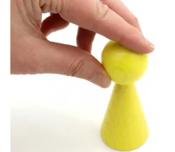 Tout Pour le Jeu Pion bois XXL 10 cm JAUNE pour jeu. Grand pion 100 mm diam 43 mm
