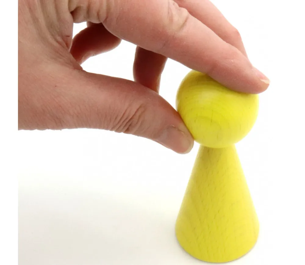 Tout Pour le Jeu Pion bois XXL 10 cm JAUNE pour jeu. Grand pion 100 mm diam 43 mm