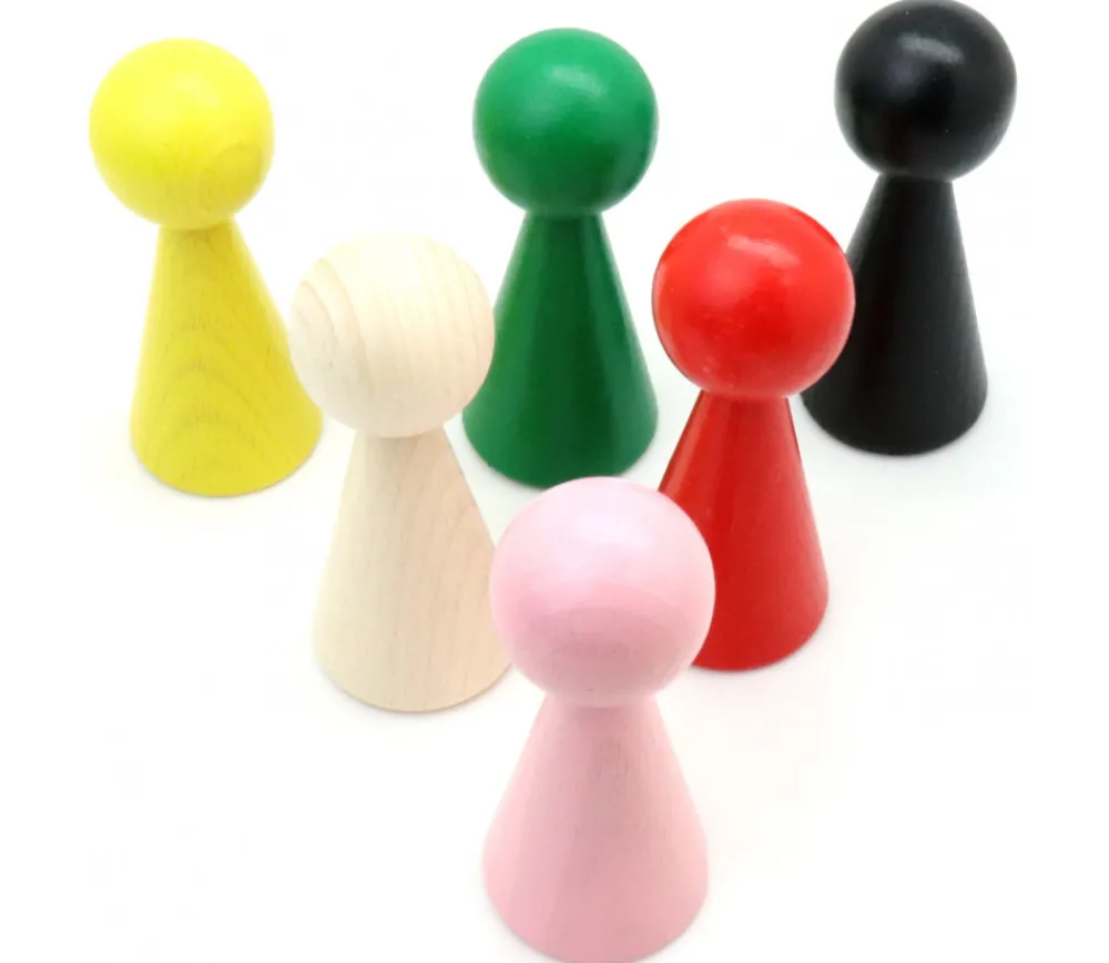 Tout Pour le Jeu Pion bois XXL 10 cm JAUNE pour jeu. Grand pion 100 mm diam 43 mm