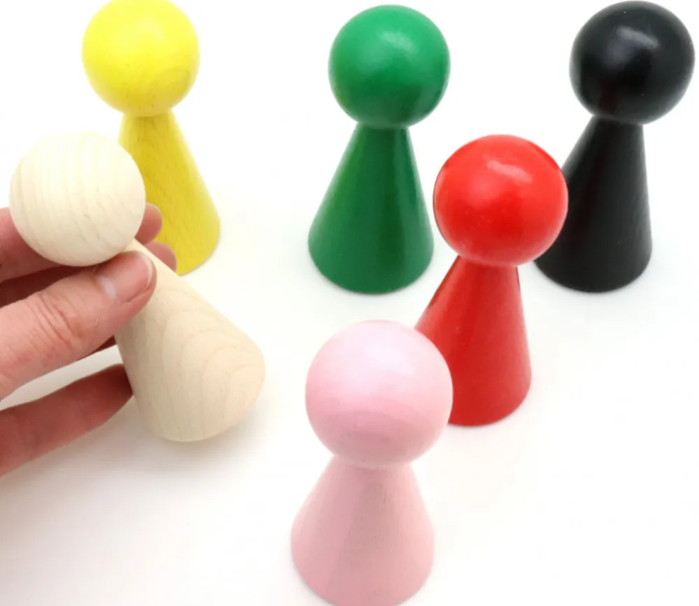 Tout Pour le Jeu Pion bois XXL 10 cm JAUNE pour jeu. Grand pion 100 mm diam 43 mm