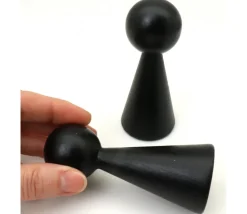 Tout Pour le Jeu Pion bois XXL 10 cm noir pour jeu. Grand pion 100 mm diam 43 mm