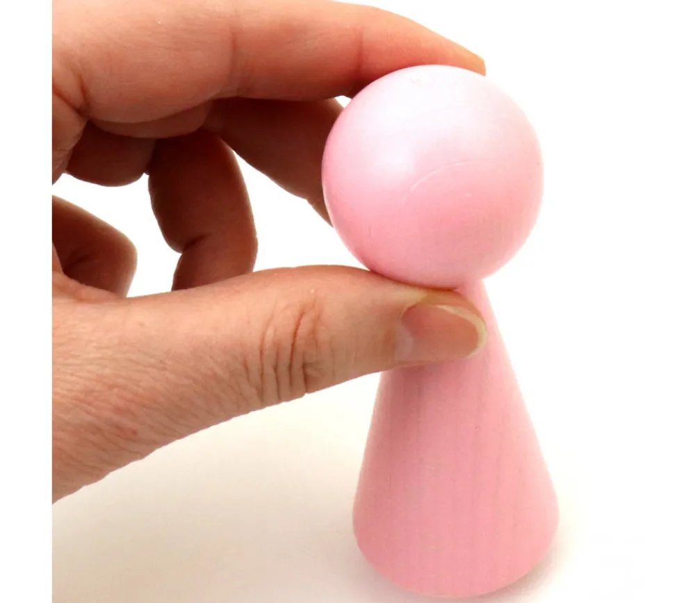 Tout Pour le Jeu Pion bois XXL 10 cm rose pour jeu. Grand pion 100 mm diam 43 mm