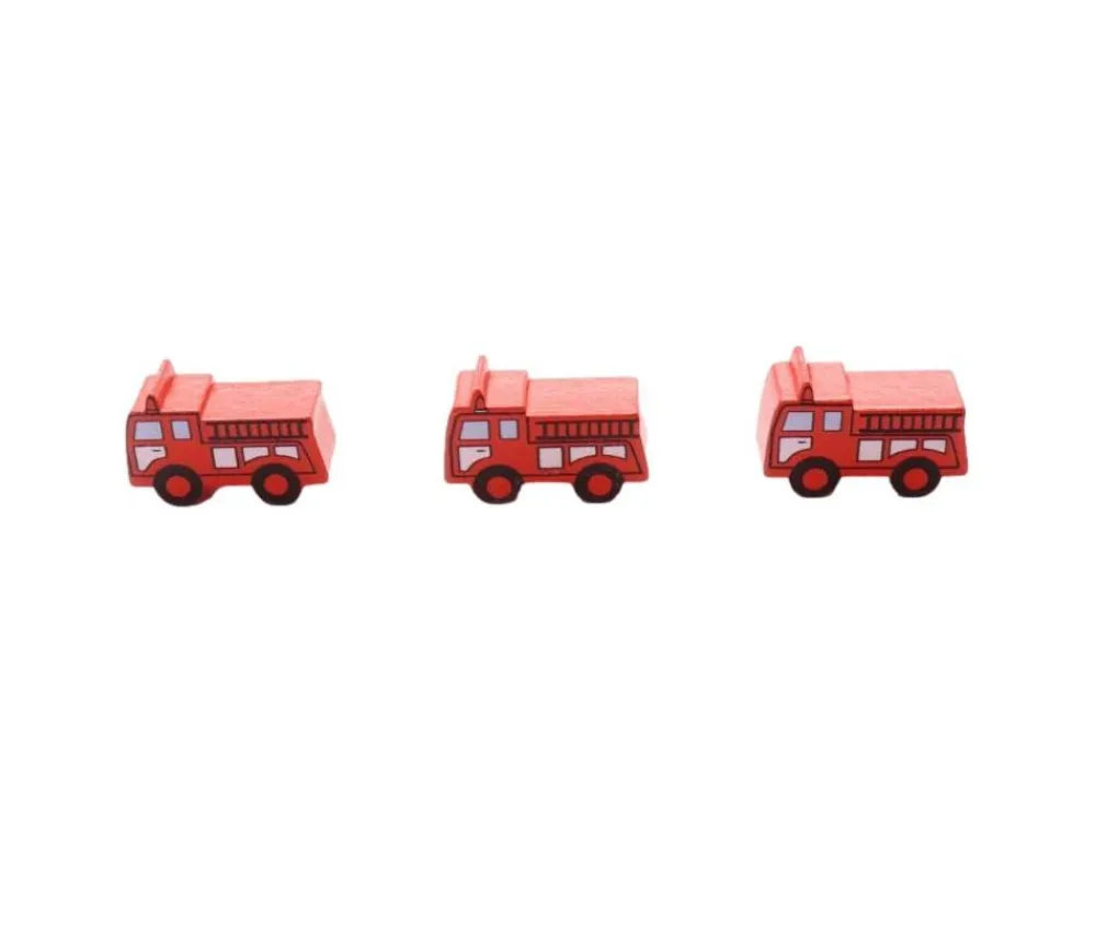 Tout Pour le Jeu Pion camion de pompier en bois - 25 x 15 x 10 mm