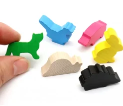 Tout Pour le Jeu Pion Chat vert en bois pour jeu 30x19x8 mm