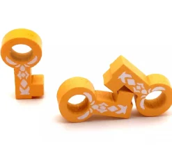 Tout Pour le Jeu Pion clef jaune orange en bois 16 x 8 x 10 mm