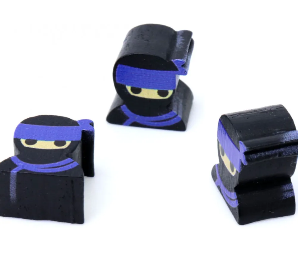 Tout Pour le Jeu Pion de jeu ninja noir espion en bois 16 x 14 x 10 mm