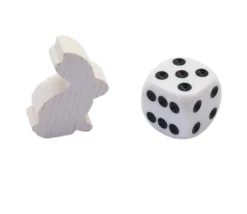 Tout Pour le Jeu Pion en bois lapin blanc 22 x 31 x 8 mm animal pour jeu