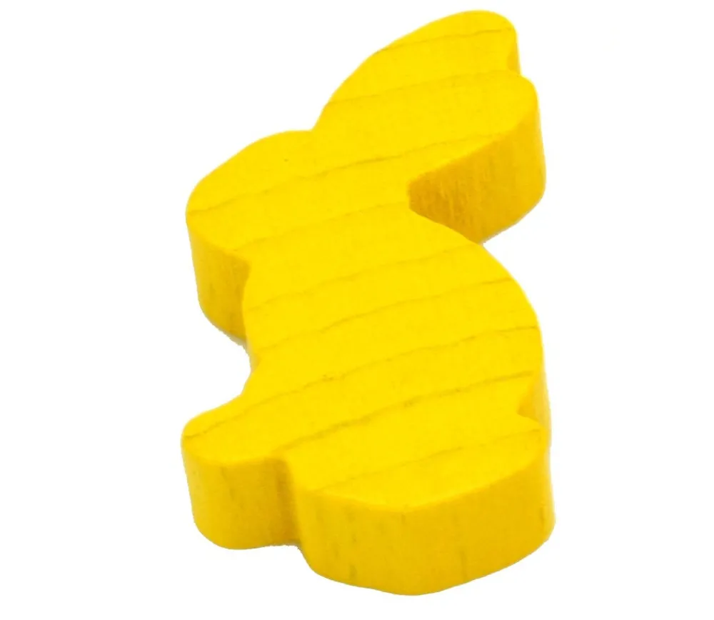 Tout Pour le Jeu Pion en bois lapin JAUNE 22x31x8 mm