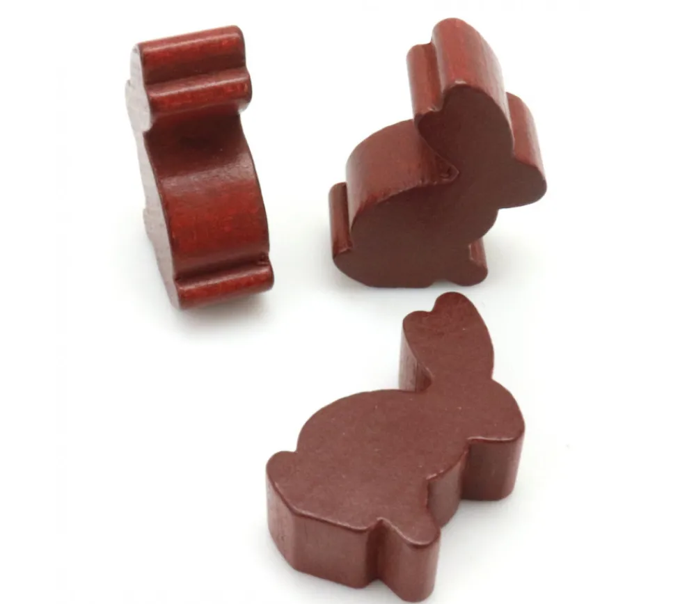 Tout Pour le Jeu Pion en bois lapin marron dodu 22 x 30 x 10 mm animal pour jeu