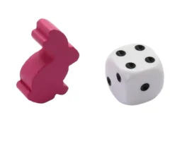 Tout Pour le Jeu Pion en bois lapin rose 22 x 31 x 8 mm animal pour jeu