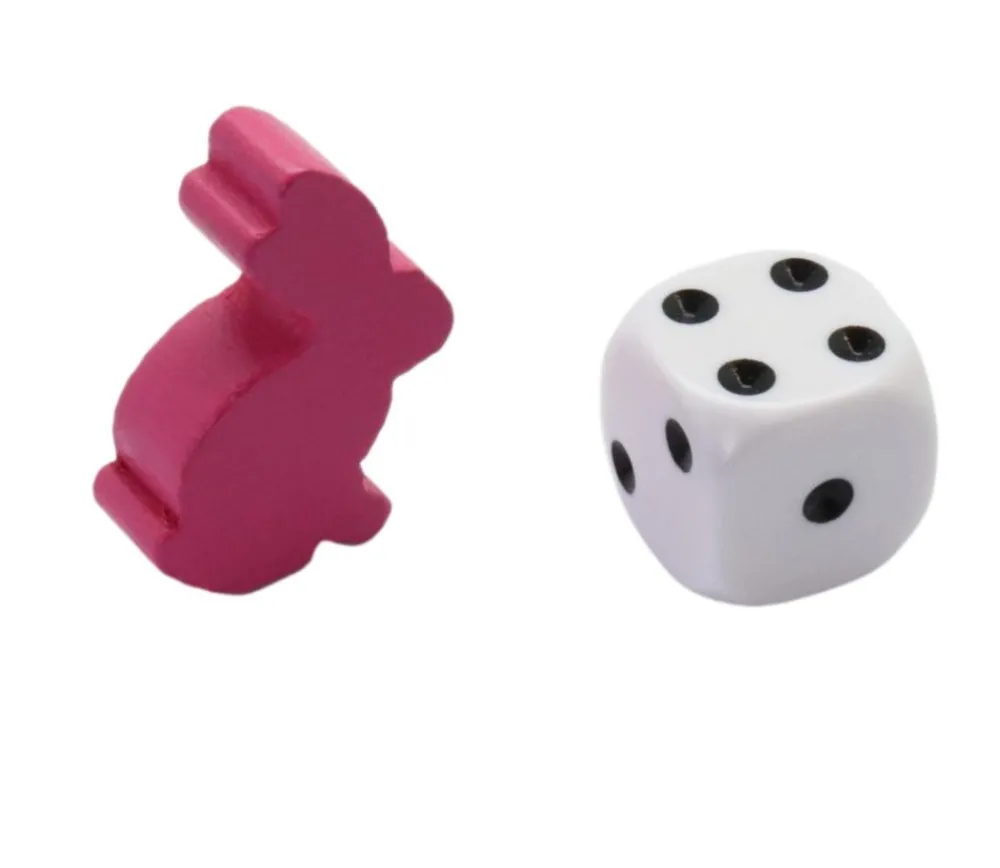 Tout Pour le Jeu Pion en bois lapin rose 22 x 31 x 8 mm animal pour jeu