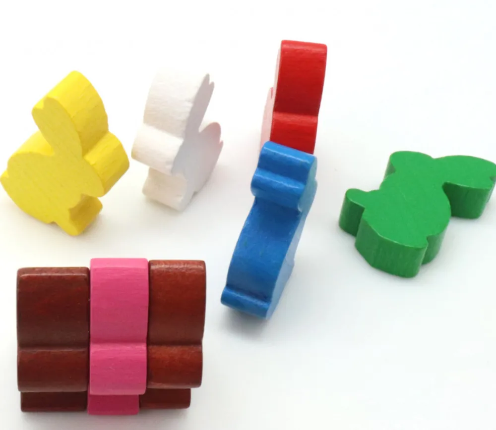 Tout Pour le Jeu Pion en bois lapin vert 22 x 31 x 8 mm animal pour jeu