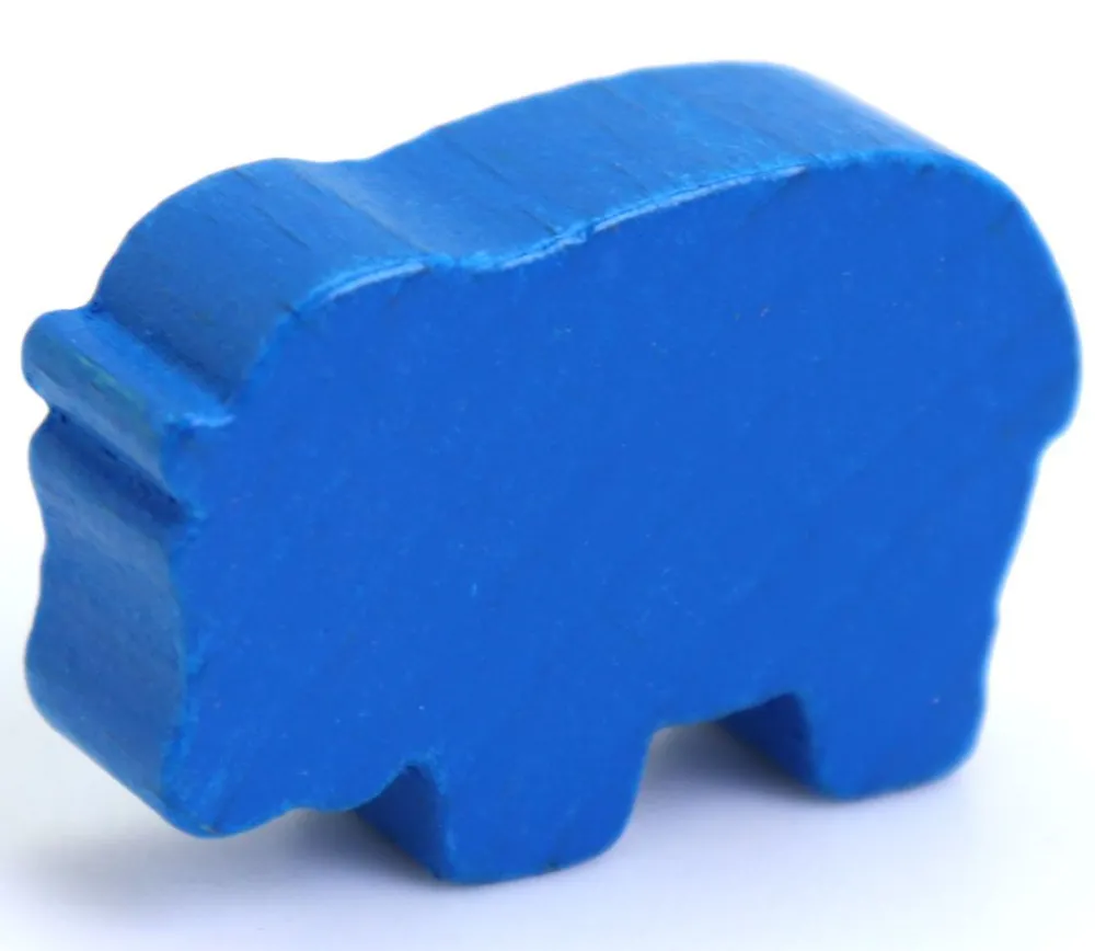 Tout Pour le Jeu Pion hippopotame bleu en bois