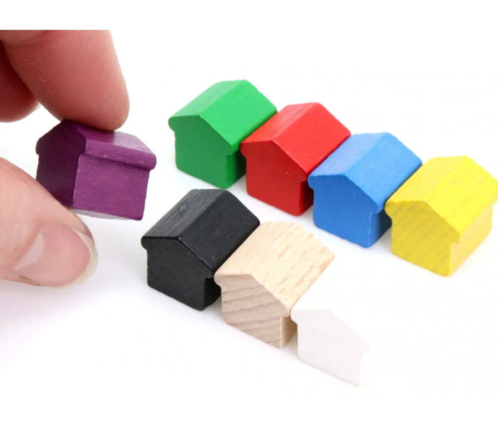 Tout Pour le Jeu Pion Hôtel grosse maison bois style monopoly 15x15x15 mm