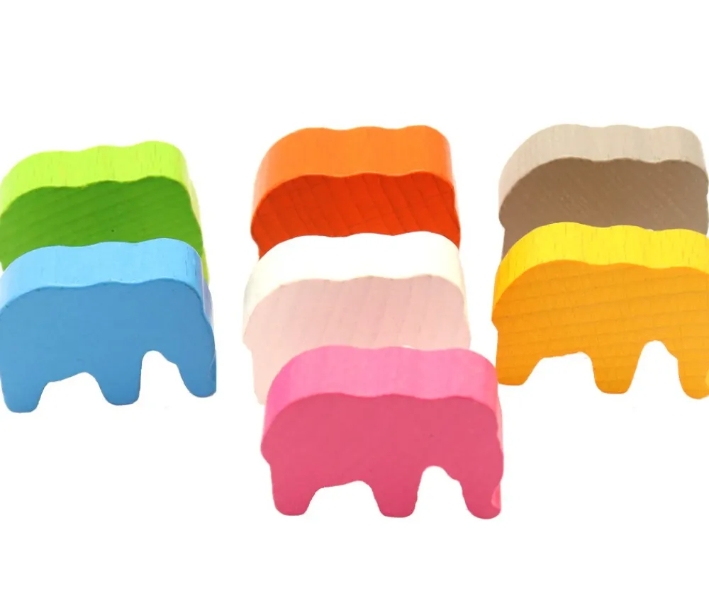 Tout Pour le Jeu Pion éléphant coloré en bois 37 x 28 x 10 mm à l'unité