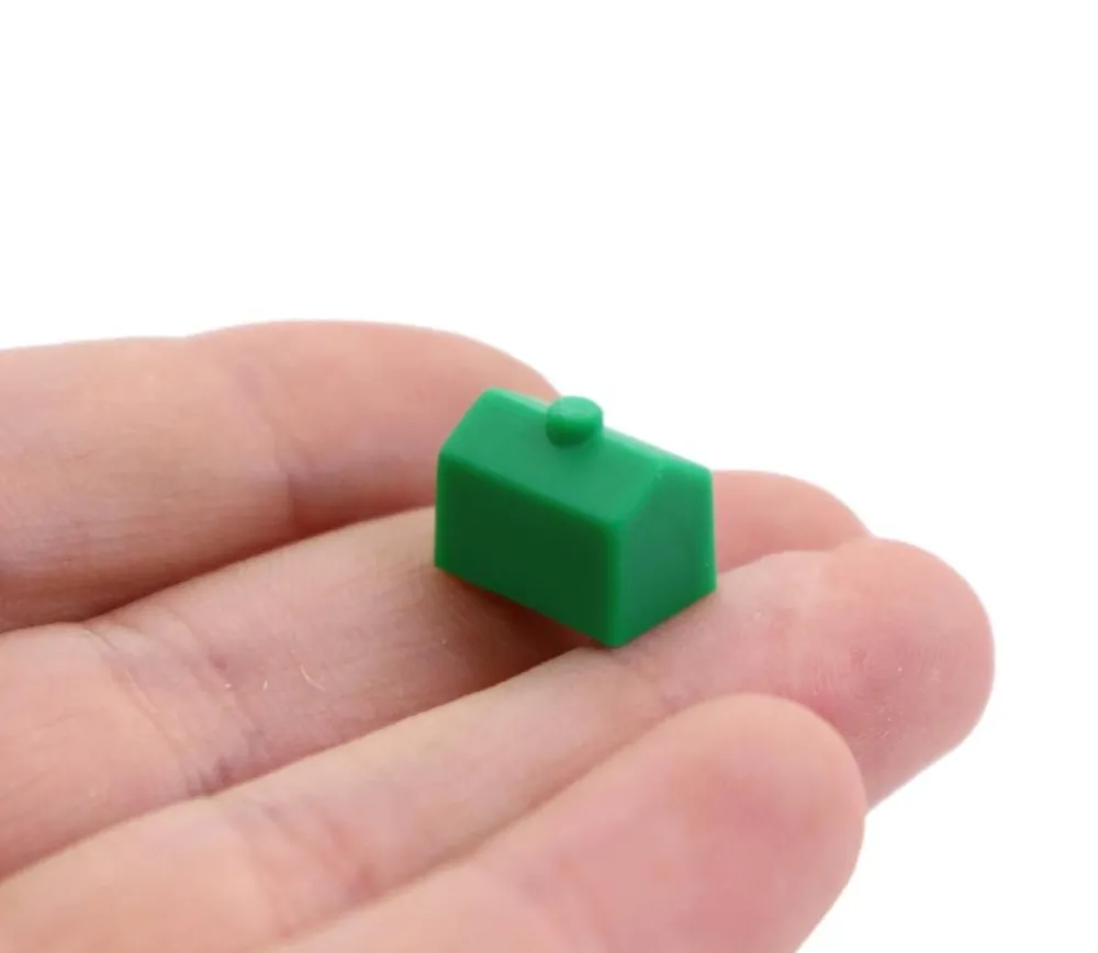 Tout Pour le Jeu Pion maison verte plastique 12 x 8 x 9 mm