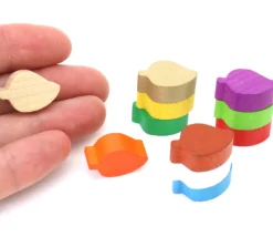 Tout Pour le Jeu Pion mini Feuille en bois coloré 20 x 14 x 8 mm pour jeux
