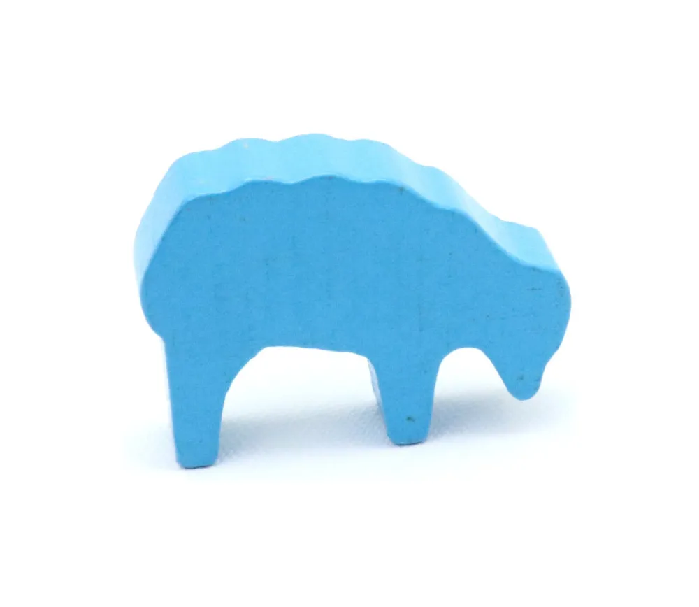 Tout Pour le Jeu Pion mouton bleu clair 40x28x10 mm en bois pour jeu de société