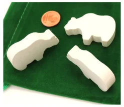 Tout Pour le Jeu Pion ours blanc en bois pour jeu grizzli polaire