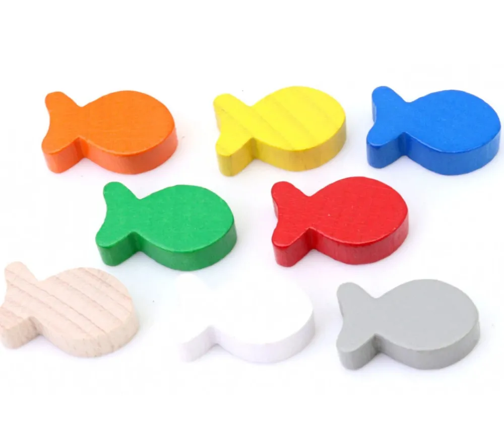 Tout Pour le Jeu Pion poisson blanc en bois 24 x 13 mm pour jeu