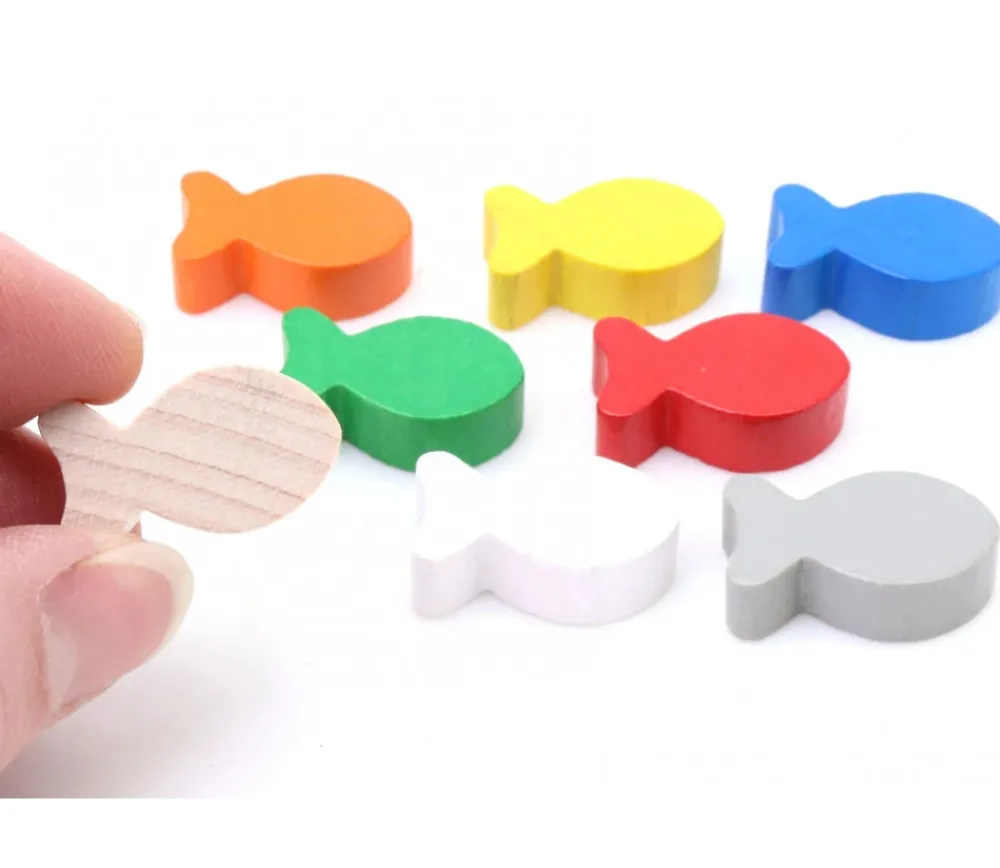 Tout Pour le Jeu Pion poisson gris en bois 24 x 13 mm pour jeu