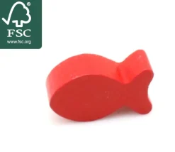 Tout Pour le Jeu Pion poisson rouge en bois 24 x 13 x 8 mm pour jeu
