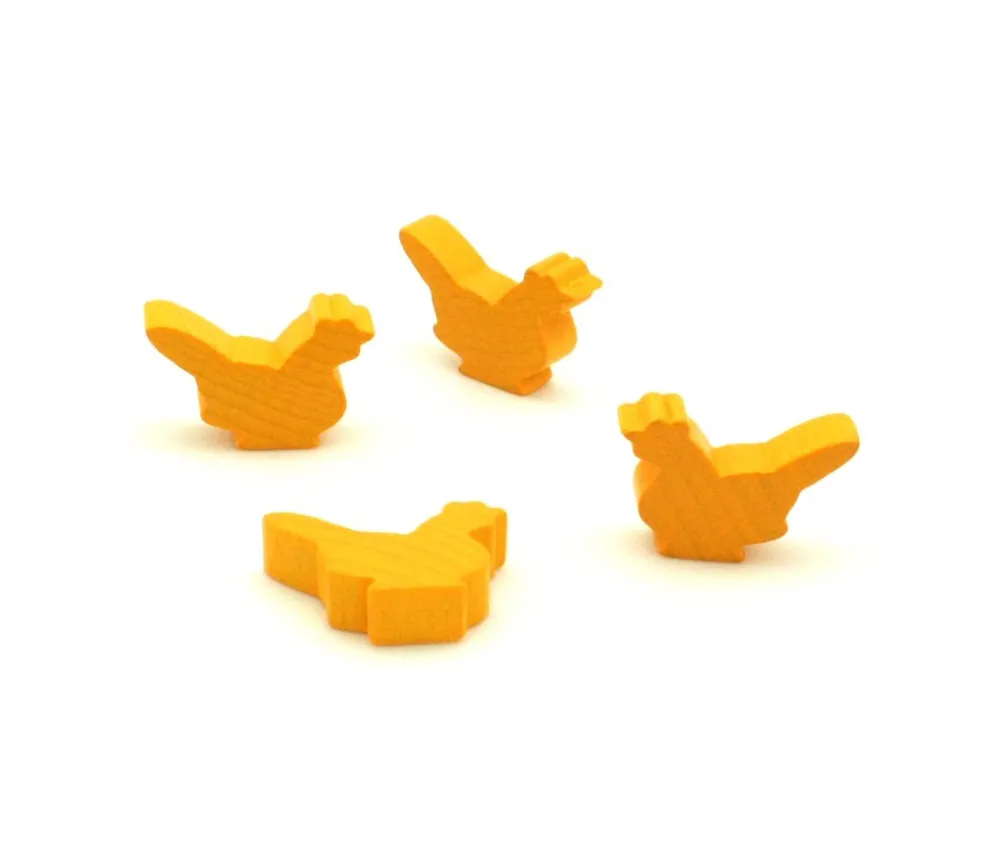 Tout Pour le Jeu Pion poule jaune or en bois 30 x 19 x 8 mm
