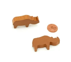 Tout Pour le Jeu Pion rhinocéros marron clair en bois pour jeu 39 x 20 x 8 mm