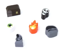 Tout Pour le Jeu Pion rocher charbon en bois gris et noir pour jeu 15 x 15 x 10 mm