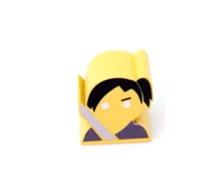 Tout Pour le Jeu Pion Samouraï ninja jaune en bois 16 x 15 x 10 mm