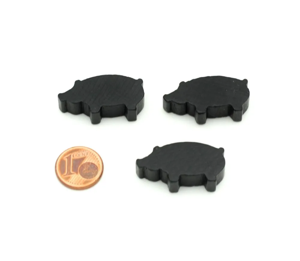 Tout Pour le Jeu Pion sanglier ou cochon noir en bois 30 x 14 x 8 mm.