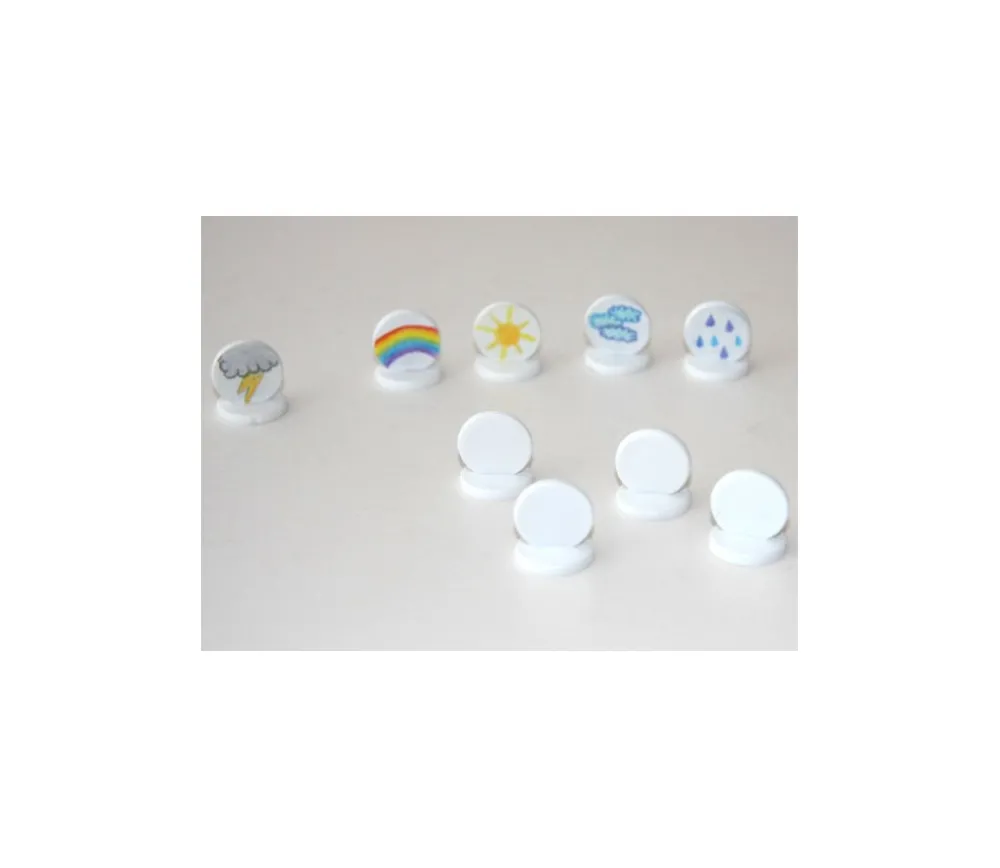 Tout Pour le Jeu Pions ronds à personnaliser lot de 10 supports blancs 15 x 17 mm