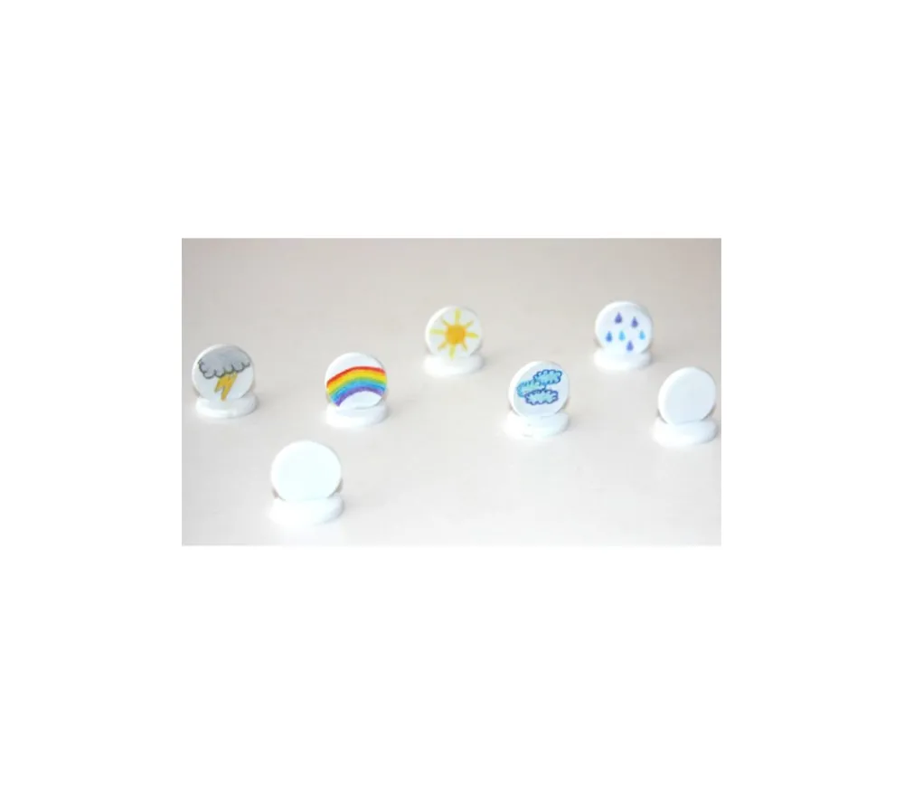 Tout Pour le Jeu Pions ronds à personnaliser lot de 10 supports blancs 15 x 17 mm