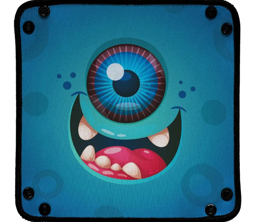 Tout Pour le Jeu Piste de dés monstre cyclope bleu 21x 21 cm