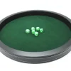 Tout Pour le Jeu Piste de dés luxe verte et noire 40 cm tour imitation cuir avec 5 dés