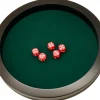 Tout Pour le Jeu Piste de dés PRESTIGE 36 cm verte et noire tour cuir avec 5 dés