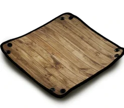 Tout Pour le Jeu Piste de dés souple néoprène décor bois 21x 21 cm