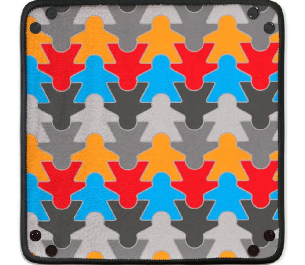 Tout Pour le Jeu Piste de dés souples meeples multicolores 21 cm x 21cm
