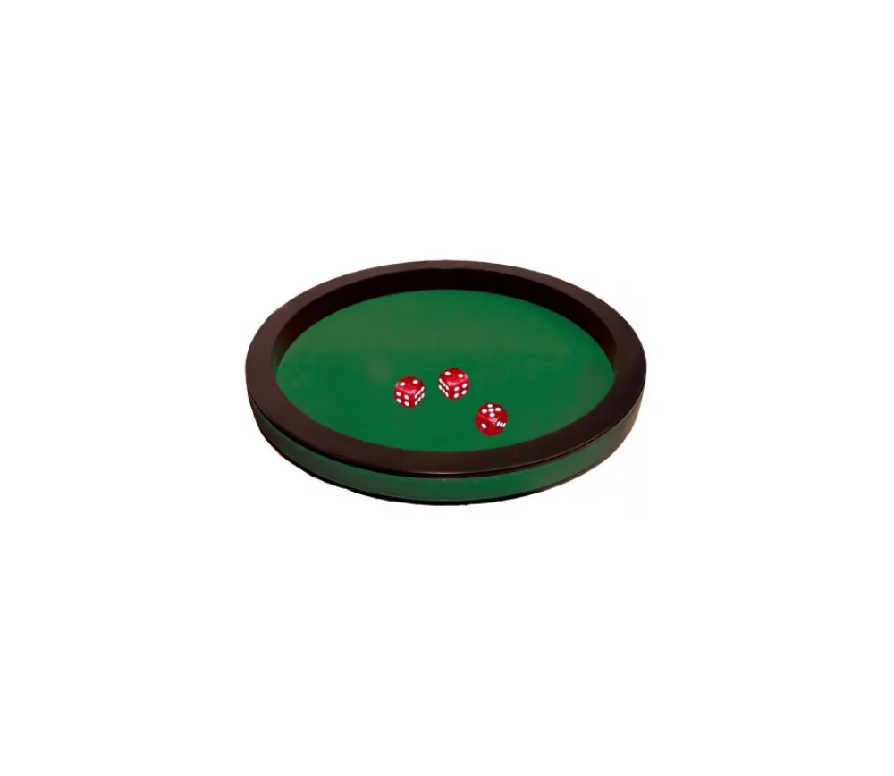 Tout Pour le Jeu Piste dés 30 cm prestige verte tour cuir avec 3 dés