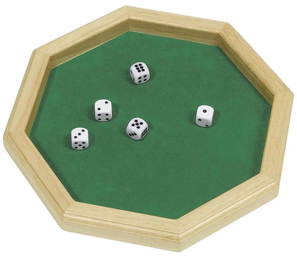 Tout Pour le Jeu Piste dés à jouer en bois 25.7 cm octogonale