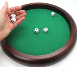 Tout Pour le Jeu Piste dés bois marron 35 cm pour jeu avec 5 dés