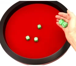 Tout Pour le Jeu Piste dés rouge et noire de 43 cm avec 5 dés