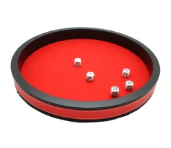 Tout Pour le Jeu Piste dés rouge et noire de 40 cm avec 5 dés