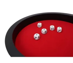 Tout Pour le Jeu Piste dés rouge et noire de 30 cm avec 5 dés
