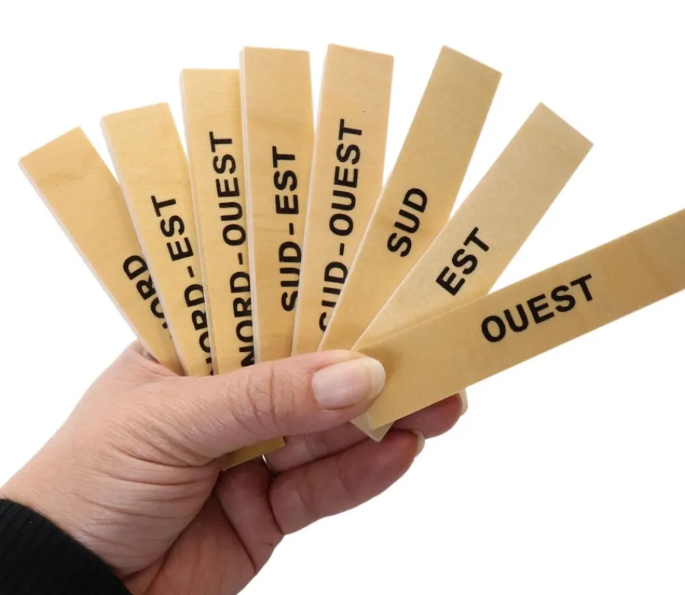 Tout Pour le Jeu Plaque en bois points cardinaux 10 cm